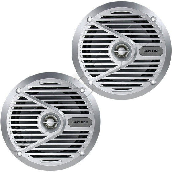 Alpine SPS-M601 110W 6-1/2" 6.5" 2-Way Type-S Marine Coaxial Speakers - Silver