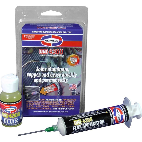 Uniweld P4KD9S Aluminum Soft Solder Kit with Metal Tip Flux Applicator