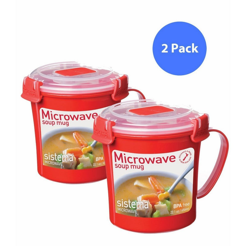 Sistema 656 ml Soup Mug, Colors may vary, 2 Pack