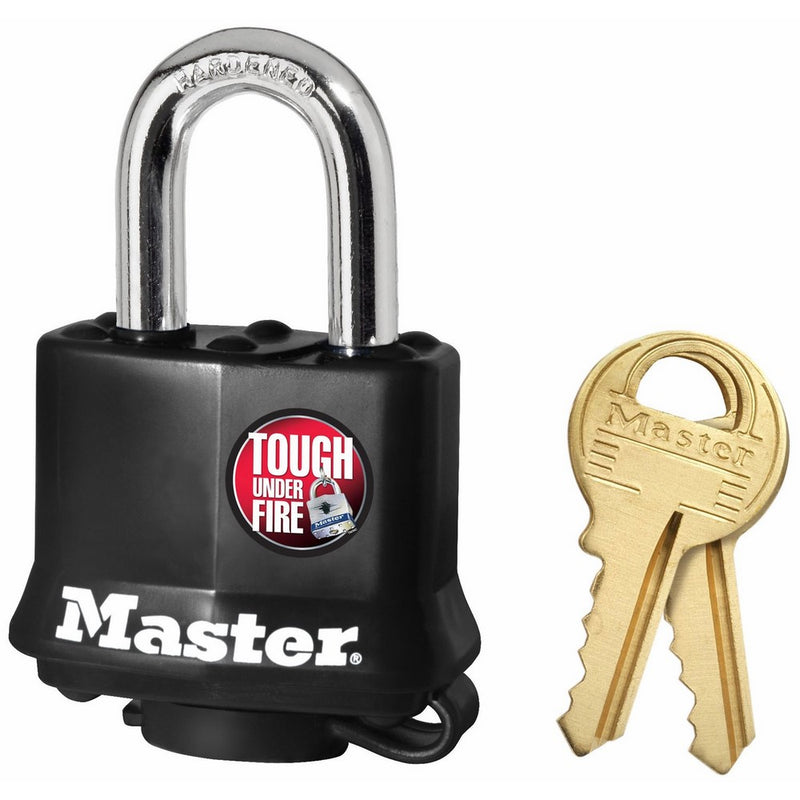 Master Lock Padlock, Covered Laminated Steel Lock, 1-9/16 in. Wide, 311D