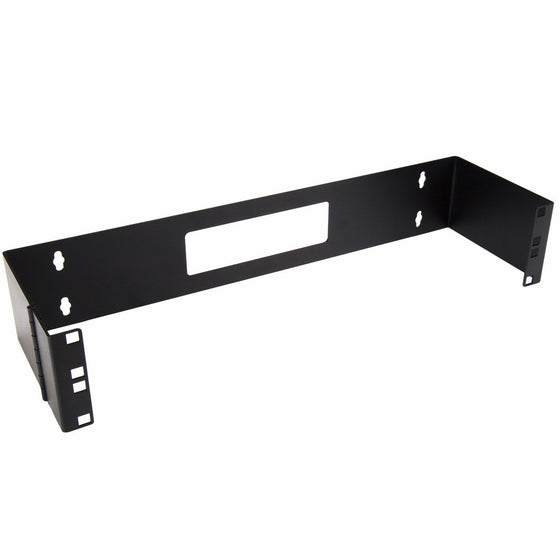 StarTech.com 2U 19-Inch Hinged Wall Mount Bracket for Patch Panels, WALLMOUNTH2 (Black)