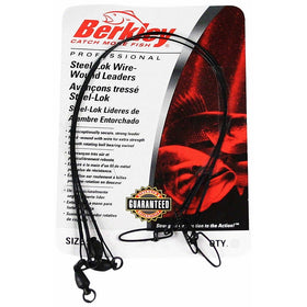 Berkley Wire-Wound Steelon Leaders 6" Length, 30 lb Line Tested, Black, Per 3