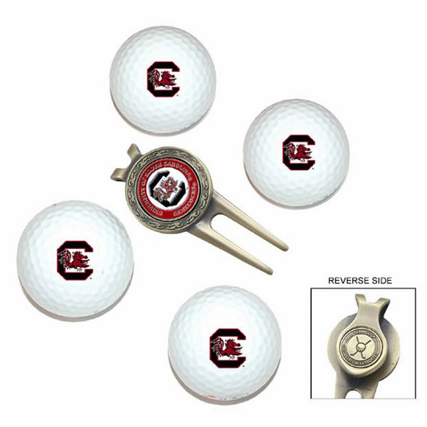 NCAA South Carolina Gamecocks 4 Golf Ball And Divot Tool Set