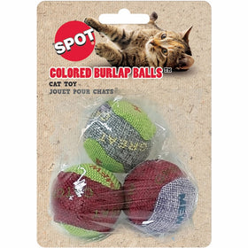Ethical Burlap Balls Cat Toys Assorted Colors, 3-Pack