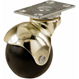 Shepherd Hardware 9355 2-Inch Hooded Ball Plate Caster, Bright Brass, 2-Pack
