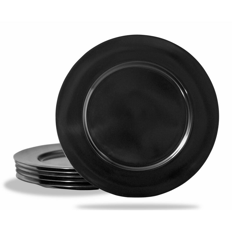 Calypso Basics by Reston Lloyd Melamine Salad Plate, Set of 6, Black