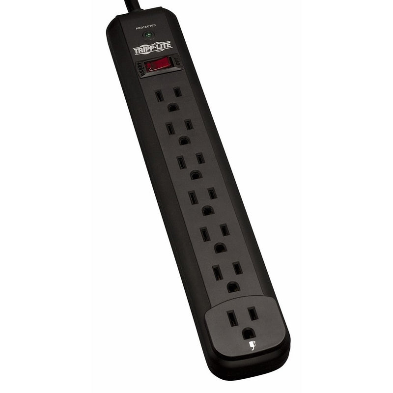 Tripp Lite 7 Outlet Surge Protector Power Strip, Extra Long 12ft Cord, Black, & $25,000 INSURANCE (TLP712B)