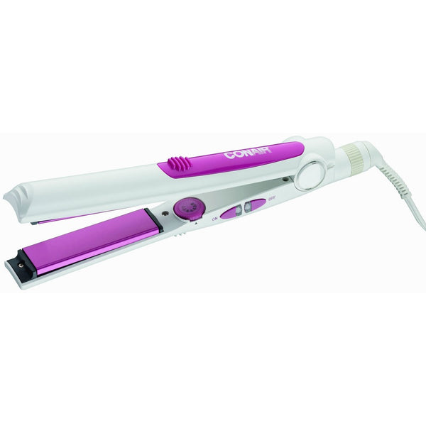 Conair Ceramic Flat Iron; 1-inch; White/Pink