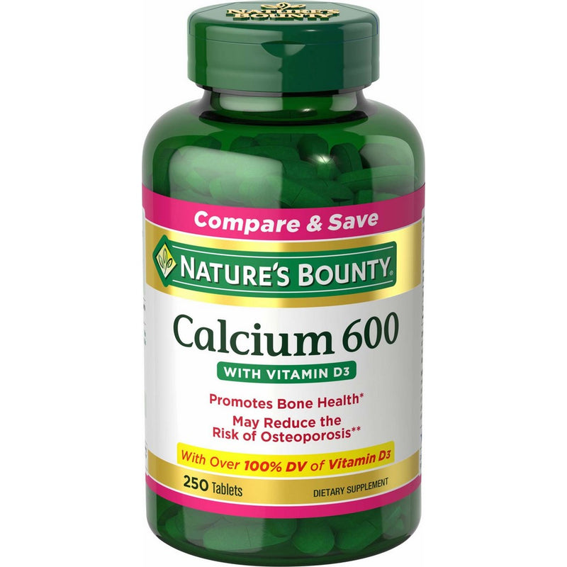 Nature's Bounty Calcium 600 D (CaltrateD) High Potency, 250 Tablets