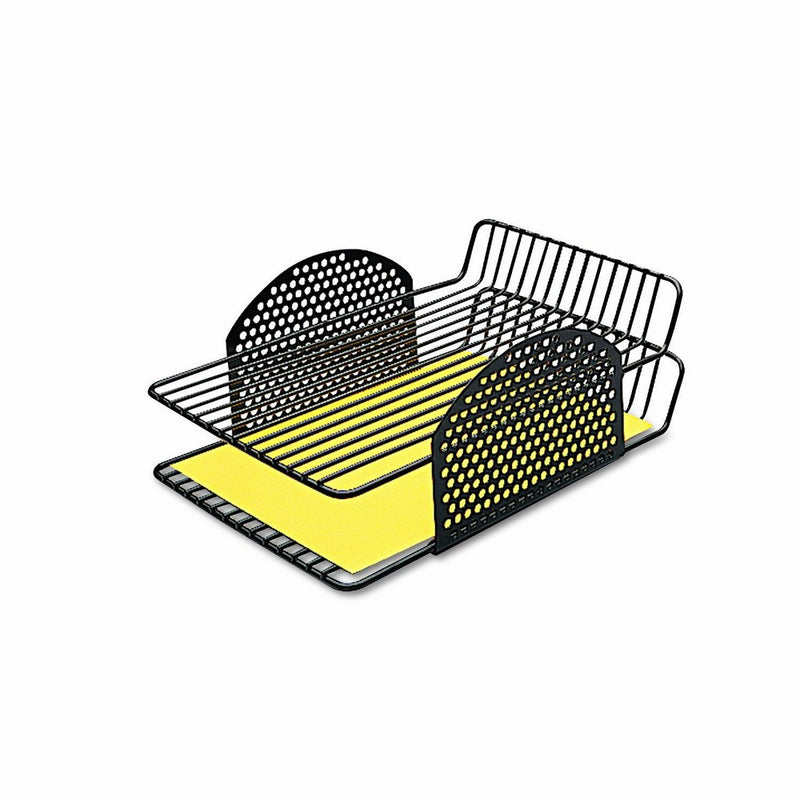 Fellowes 22302 Perf-Ect Double Letter Tray, Two Tier, Wire, Black