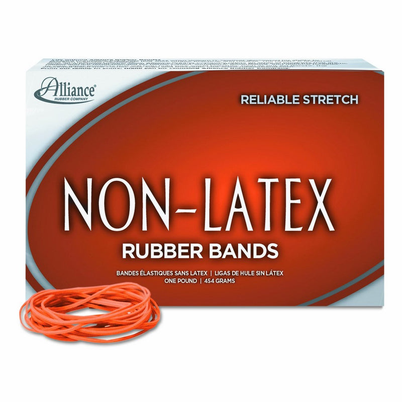 Alliance Latex-Free Orange Rubber Bands, Size 19 Inches, 0.16 x 3.5 Inches, 1750 per Box (37196)