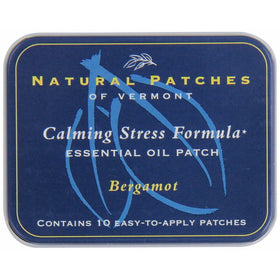 Natural Patches Of Vermont Bergamot Stress Comfort Essential Oil Body Patches, 10-Count Tin