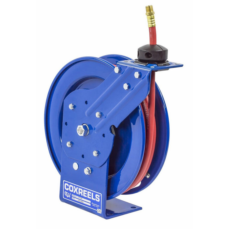 Coxreels P-LP-325 Low Pressure Retractable Air/Water Hose Reel: 3/8" I.D., 25' Hose Capacity, with hose, 300 PSI, Made in USA