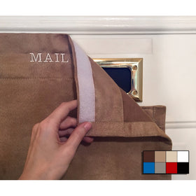 SNAIL SAKK: Mail Catcher For Mail Slots - TAN. No tools/screws necessary! Space efficient, reduces drafts, and more! For home, office, and garage doors. | Basket, Letter Cage, Door, Bag |