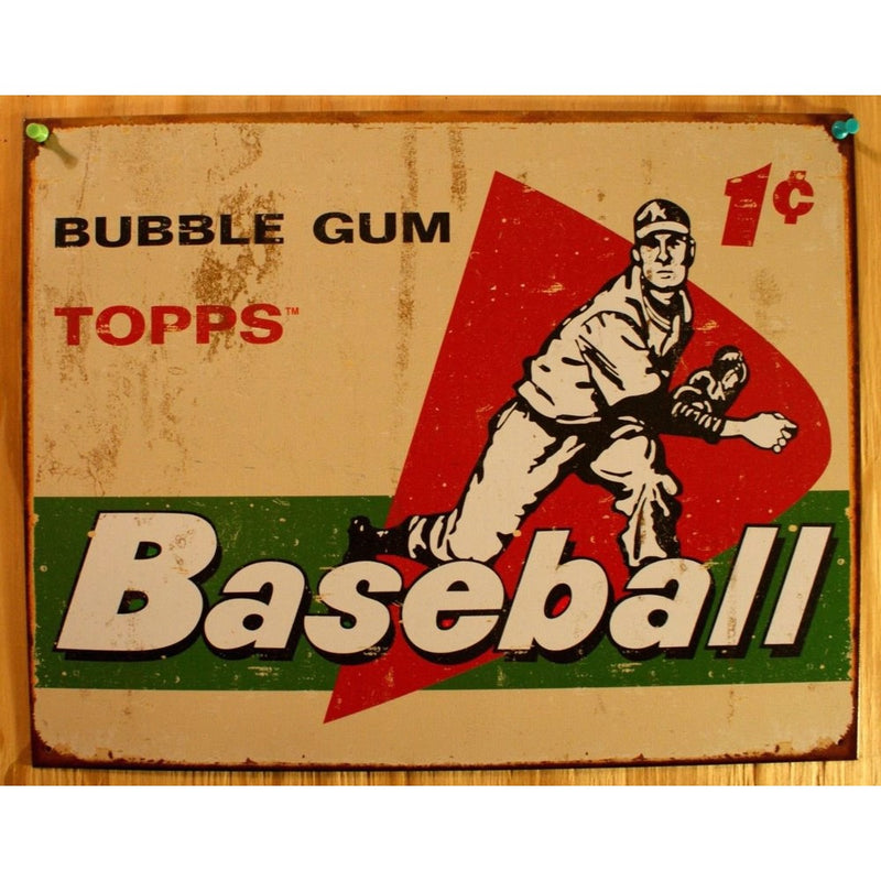 TOPPS - 1958 Baseball Cards Metal Tin Sign , 16x12