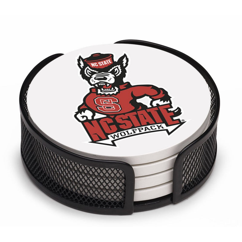 Thirstystone VNCSU-HA17 Stoneware Drink Coaster Set with Holder, North Carolina State University