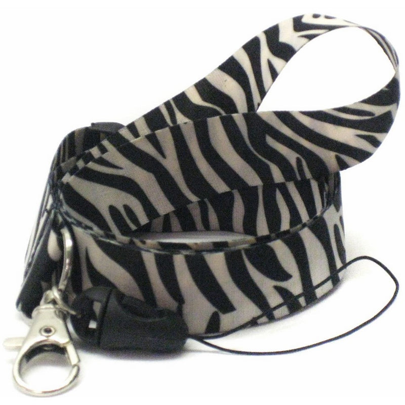 Black And White Zebra Lanyard