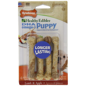 Nylabone Healthy Edibles Puppy Chew Treats, Lamb & Apple, Petite, 4 Count