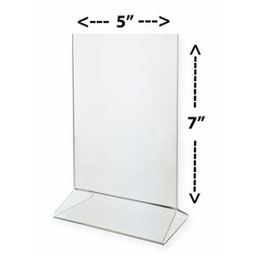 Marketing Holders Sign Holder, 5x7 Acrylic Table Top Tent - Clear Display Card Holder Lot of 12