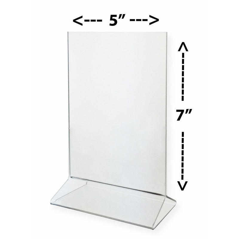 Marketing Holders Sign Holder, 5x7 Acrylic Table Top Tent - Clear Display Card Holder Lot of 12
