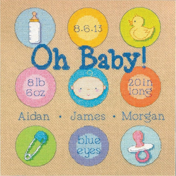 Dimensions Needlecrafts Counted Cross Stitch Kit, Baby Dots Birth Record