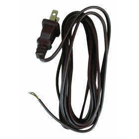 Jandorf 60135 Lamp Cord, 8', 18-2/SPT-1 Wire with Polarized Plug Brown