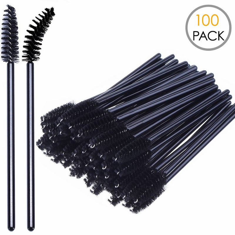 KINGMAS 100 Pack Disposable Eyelash Mascara Brushes Applicator Wand Brush Makeup Brush