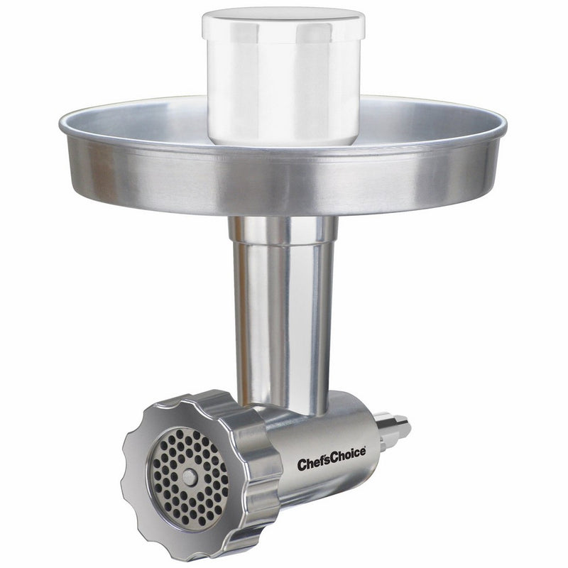 Chef'sChoice 7965001 796 Premium Stainless Steel Food Grinder Attachment Designed for KitchenAid Stand Mixers, 2 Grinder Plates Included. Dishwasher Safe