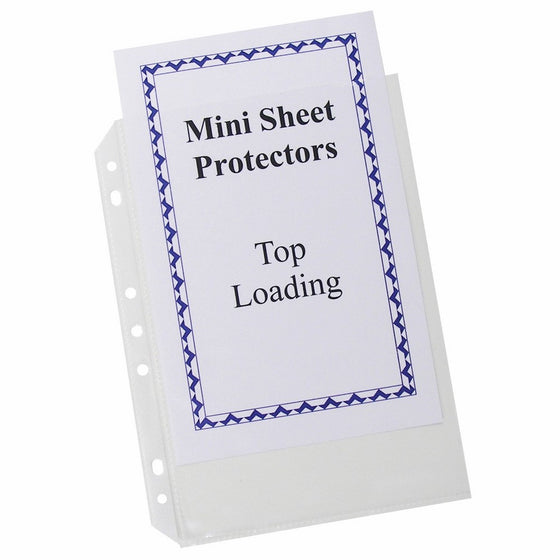 C-Line Top Loading Heavyweight Poly Sheet Protectors, Clear, Mini Size, 8.5 x 5.5 Inches, Pack of 20 (03758)