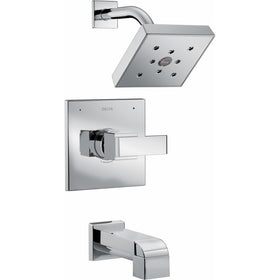 Delta T14467 Ara 14 Series Single-Function Tub and Shower Trim Kit with Single-Spray H2Okinetic Shower Head, Chrome (Valve Not Included)