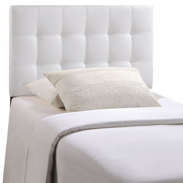 Modway Lily Upholstered Tufted Vinyl Headboard Twin Size In White