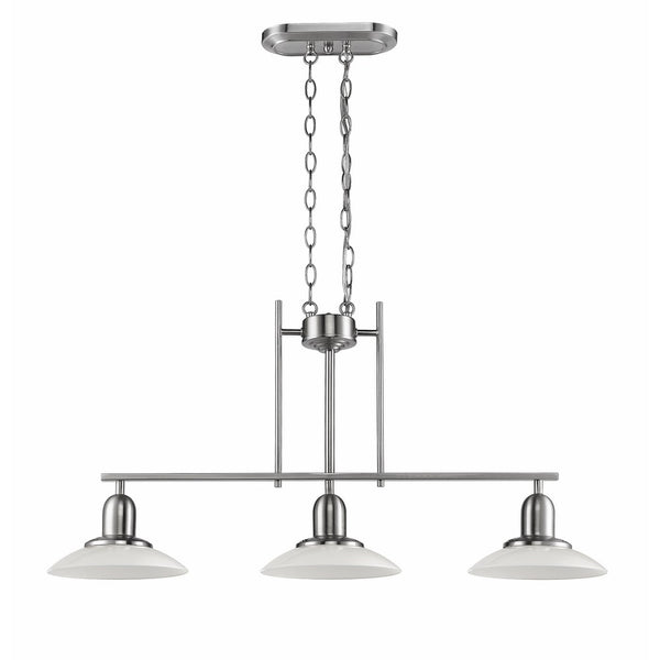 Chloe Lighting CH28001BN32-IL3 Neleh Transitional 3-Light Island Fixture, 32", Brushed Nickel