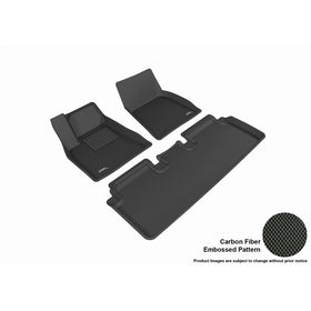 3D MAXpider Complete Set Custom Fit All-Weather Floor Mat for Select Tesla Model S Models - Kagu Rubber (Black)