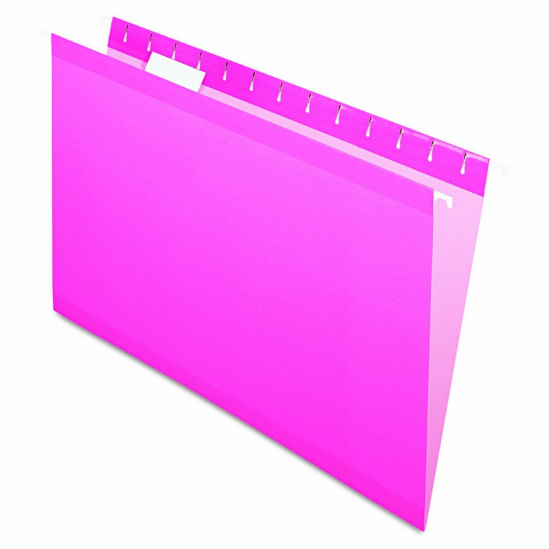 Pendaflex 04153 1/5 PIN Reinforced Hanging Folders, Legal Size, Pink, 1/5 Cut, 25/BX (4153 1/5 PIN)