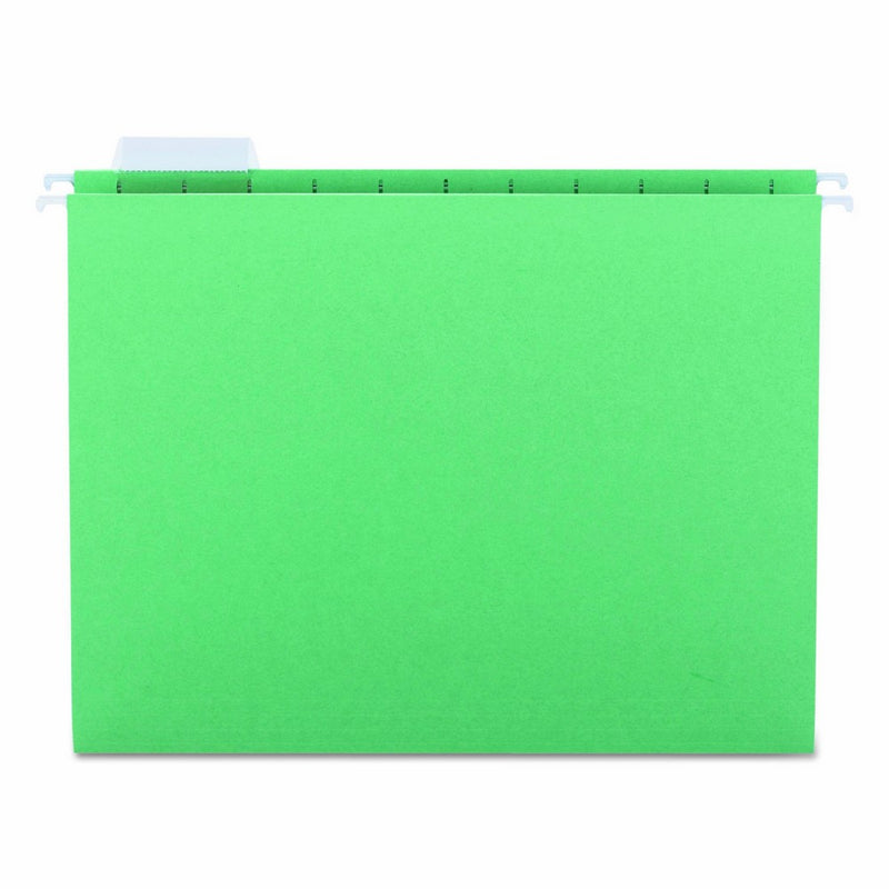 Smead Hanging File Folder, 1/5-Cut Adjustable Tab, Letter Size, Green, 25 per Box (64061)