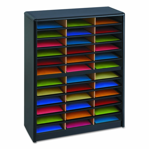 Safco Products 7121BL Value Sorter Literature Organizer, 36 Compartment, Black