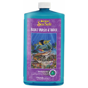 Star brite Sea Safe Wash & Wax - Biodegradable Phosphate Free One-Step Boat Soap & Protectant 32 Oz.