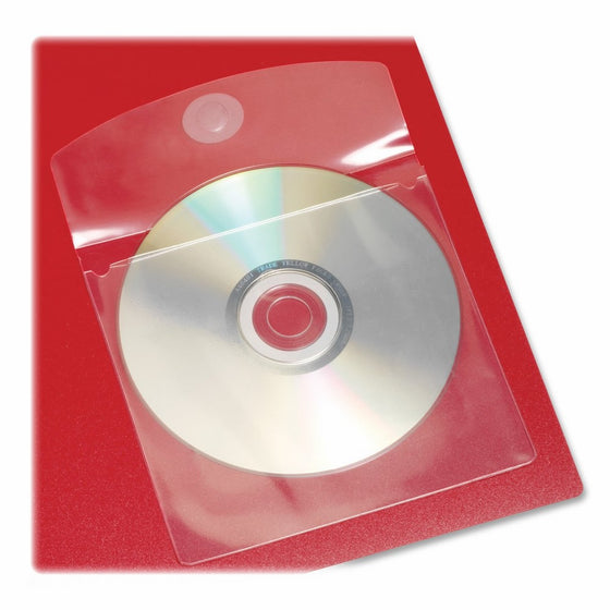 Cardinal HOLDit! Self-Adhesive CD or DVD Pockets, 5 x 5 Inches, Clear, 10 Pockets per Bag (21845)