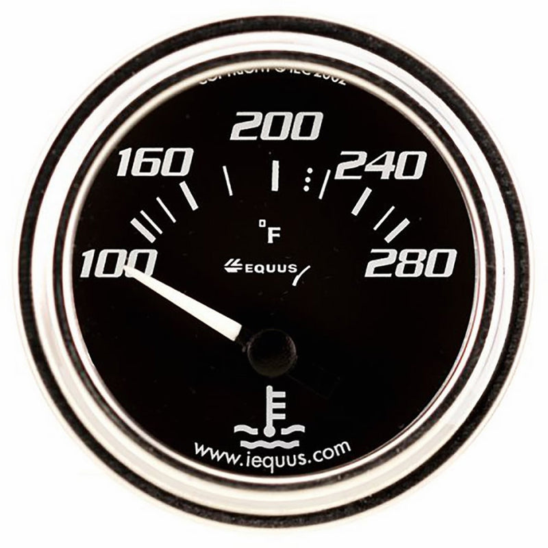 Equus 7262 2" Electric Water Temperature Gauge, Chrome with Black Dial