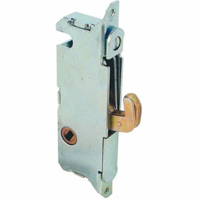 Prime-Line E 2014 Mortise Lock - Adjustable, Spring-Loaded Hook Latch Projection for Sliding Patio Doors Constructed of Wood, Aluminum and Vinyl, 3-11/16”, 45 Degree Keyway, Round Face