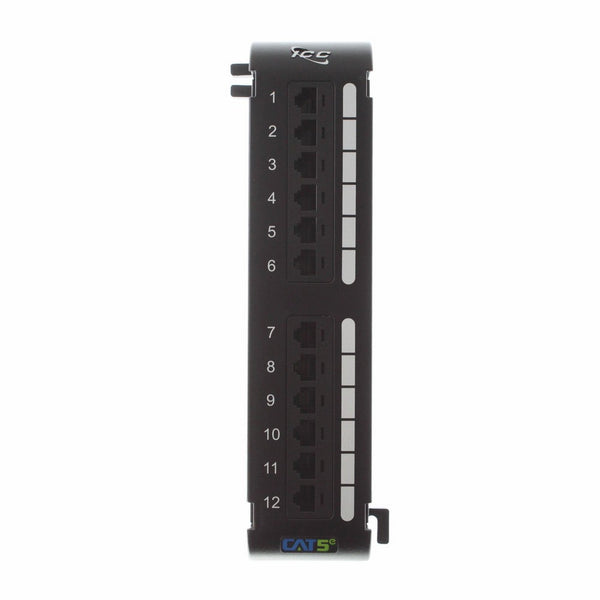 ICC ICMPP12V5E Vertical 12-Port Category 5E CAT5e Surfac-Mount Patch Panel