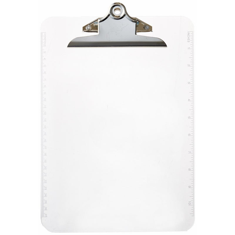 Sparco Transparent Plastic Clipboard, 9 x 12-1/2 Inches, Clear (SPR01860)