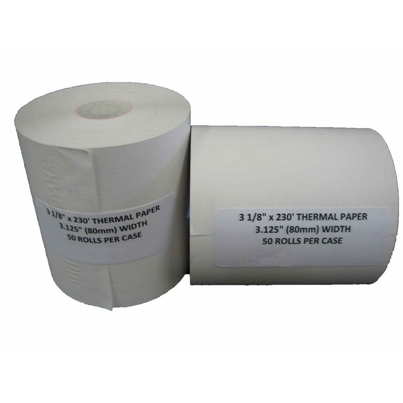 NCR 856348 Thermal Receipt Paper, 3-1/8” x 230', White, 50 Rolls/Pk