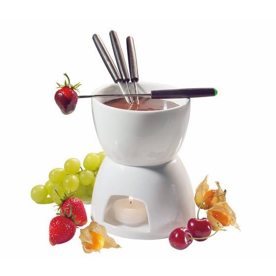 Cilio Porcelain Chocolate Fondue Set, White