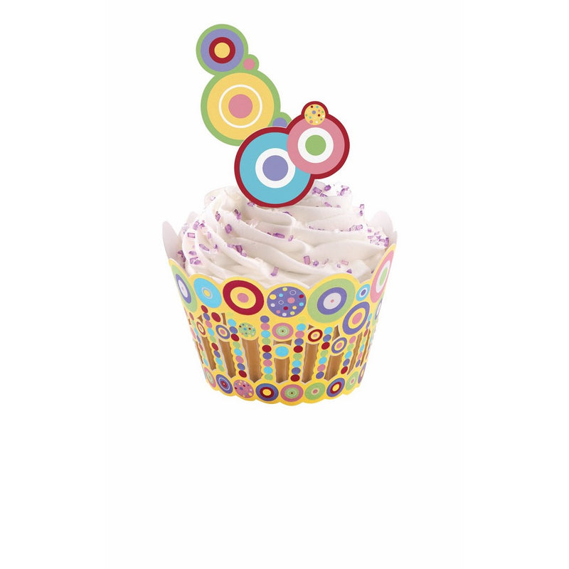 Wilton Sweet Dots Cupcake Wraps'n Pix, 12 Count