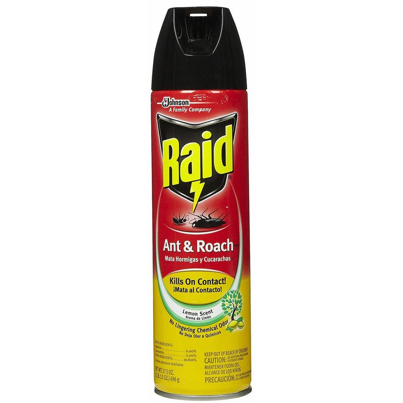 Raid Ant and Roach Aerosol, Lemon Scent, 17.5-Ounce