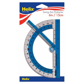 Helix 180° Shatter Resistant Swing Arm Protractor 6" / 15cm