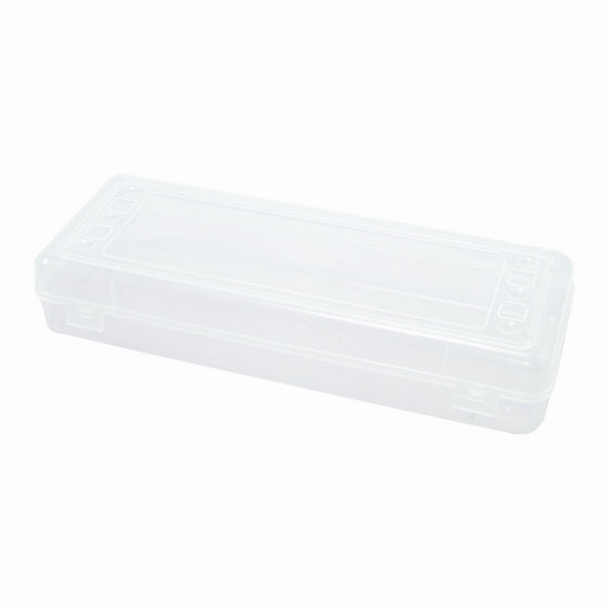 Advantus Long Stretch Pencil Box, 13-3/8 x 5-5/8 Inches, Clear (67033)