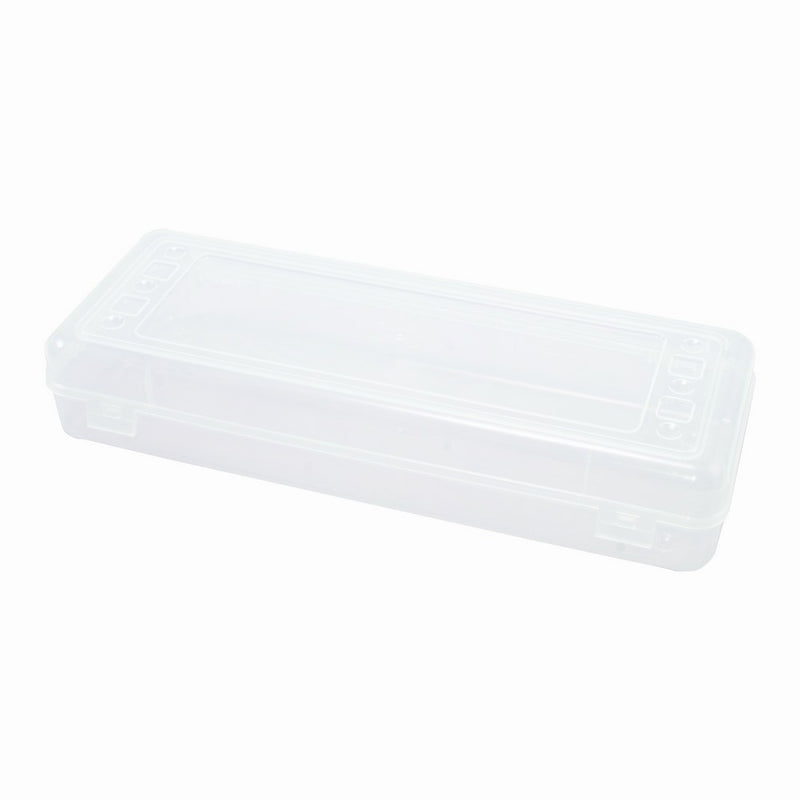 Advantus Long Stretch Pencil Box, 13-3/8 x 5-5/8 Inches, Clear (67033)