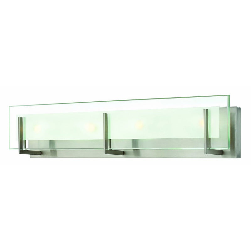 Hinkley 5654BN Contemporary Modern Four Light Bath from Latitude collection in Pwt, Nckl, B/S, Slvr.finish,